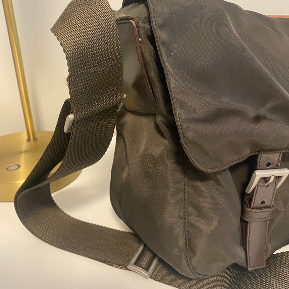 Authentic Preowned Unisex Prada Brown Nylon Messenger Bag - Picture 12 of 16